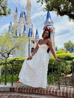 Bardot White Strapless Eyelet Midi Dress